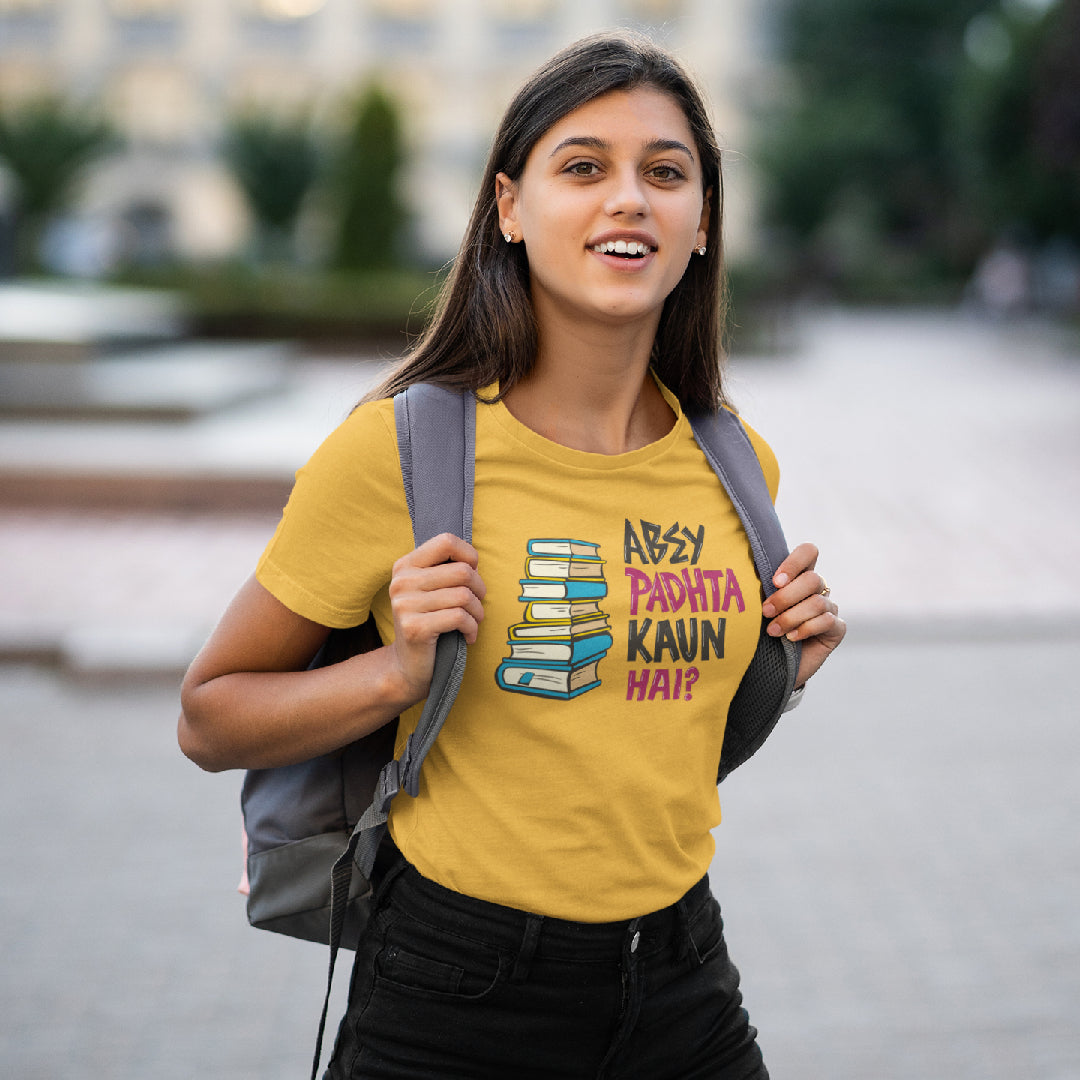 Abey Padhata kon hai Unisex Marathi Printed Quote Tshirt