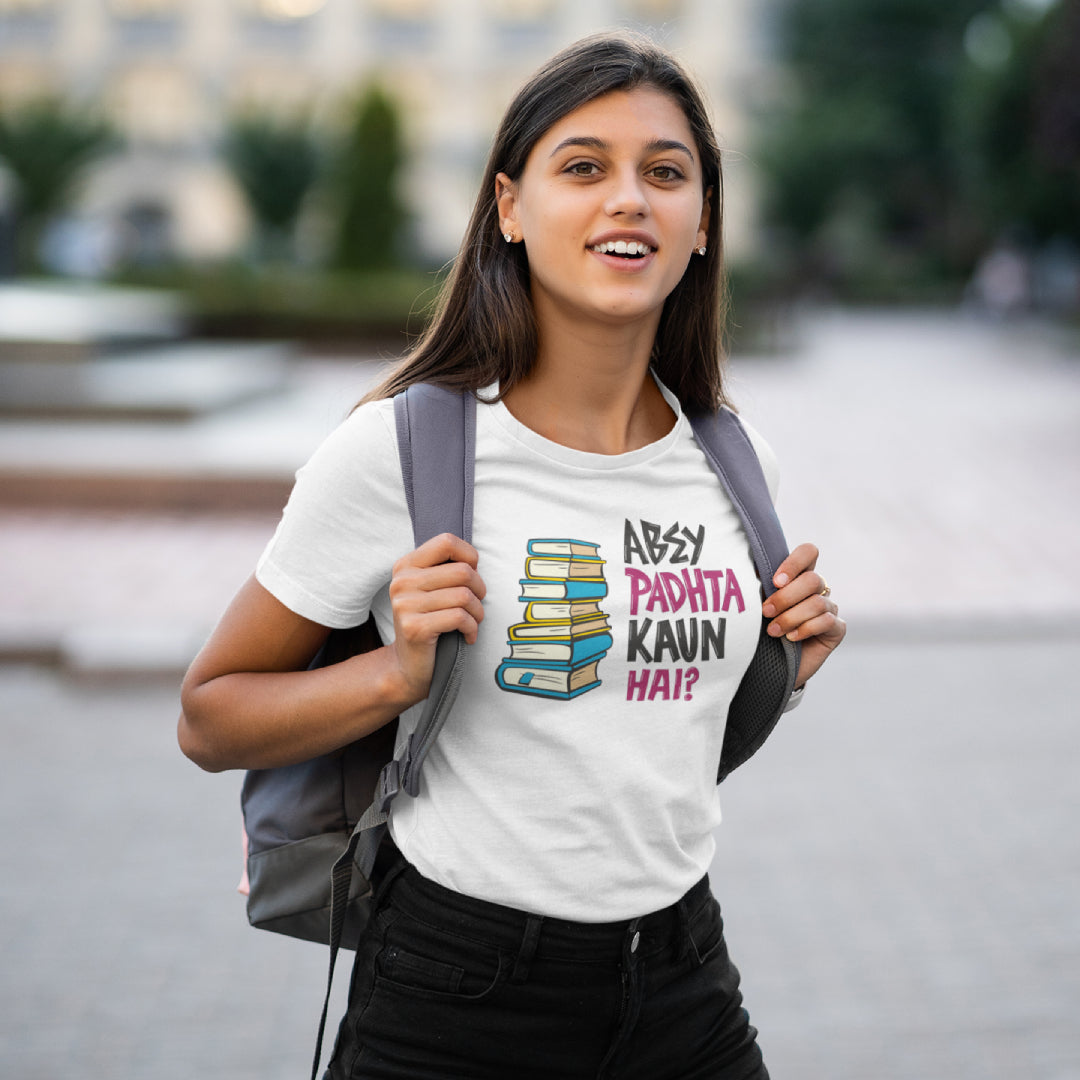 Abey Padhata kon hai Unisex Marathi Printed Quote Tshirt