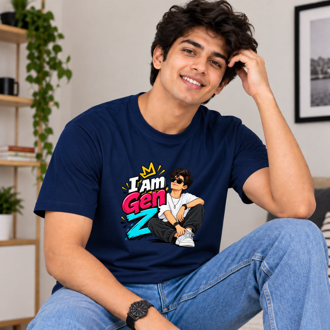 I Am Gen Z male Tshirt Marathi Funny Quote Tshirt