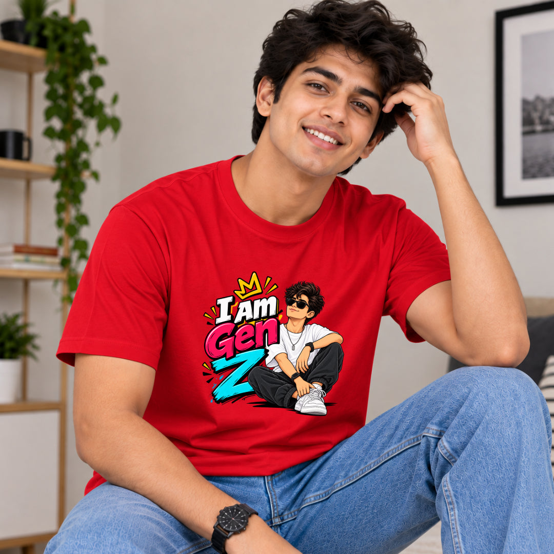 I Am Gen Z male Tshirt Marathi Funny Quote Tshirt