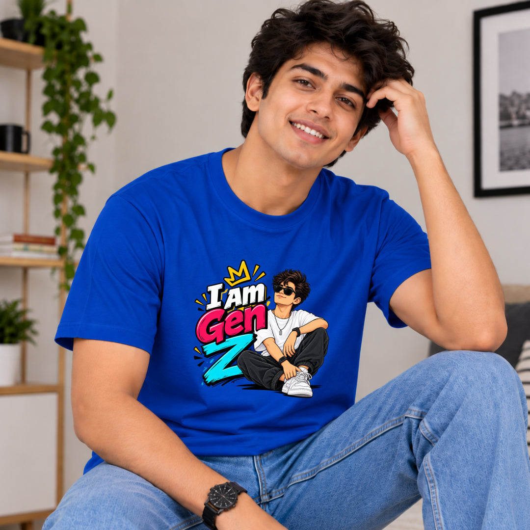 I Am Gen Z male Tshirt Marathi Funny Quote Tshirt