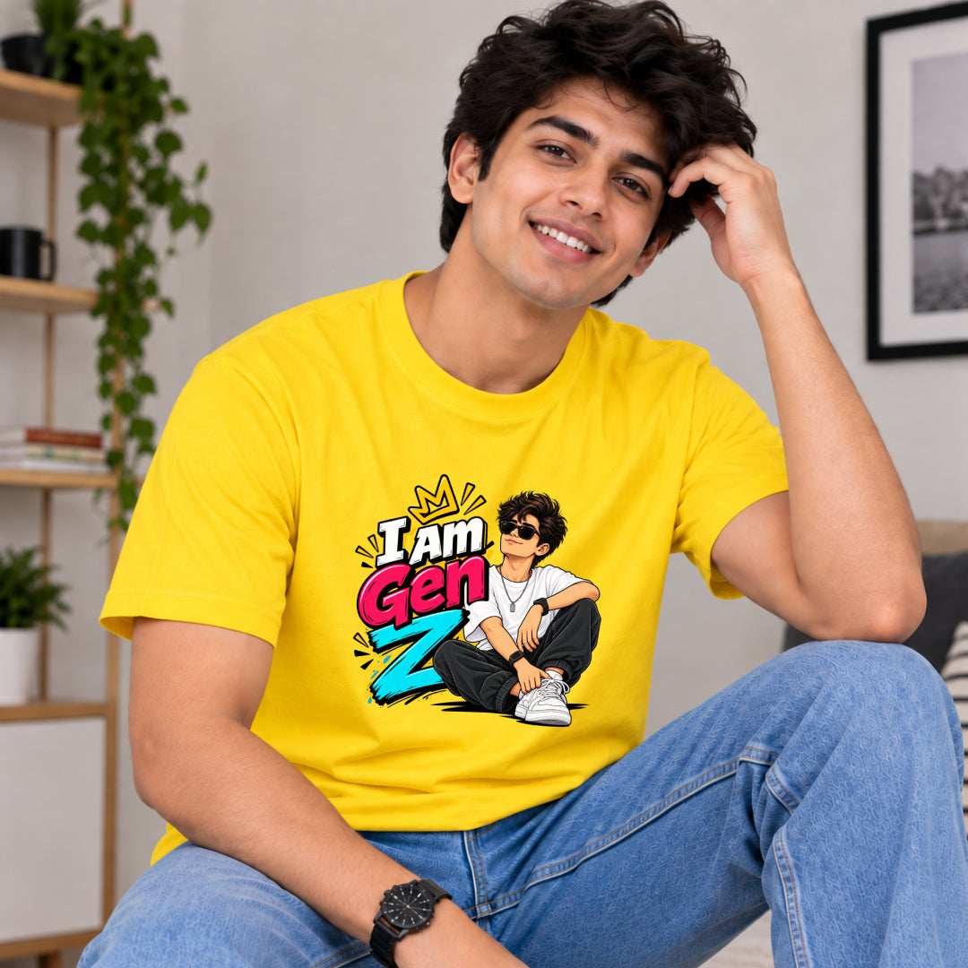 I Am Gen Z male Tshirt Marathi Funny Quote Tshirt