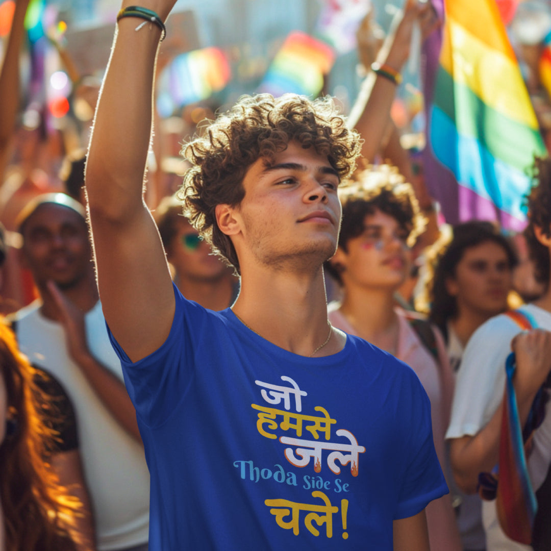 Jo humse jale thoda side se chale hindi quote Tshirt